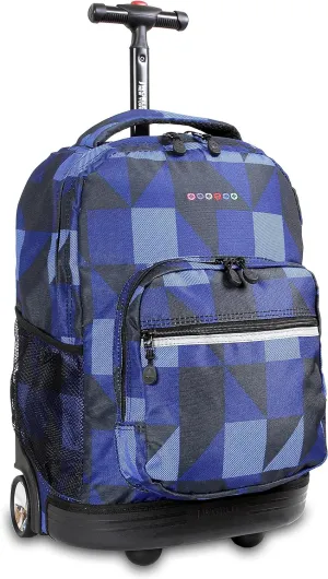 J World New York Sunrise Rolling Backpack, Block Navy, One Size