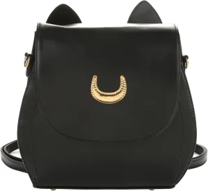 JHVYF Moon Luna Backpack Cute Kitty Cat Shoulder Bag PU Leather Bag Blue Black 3034