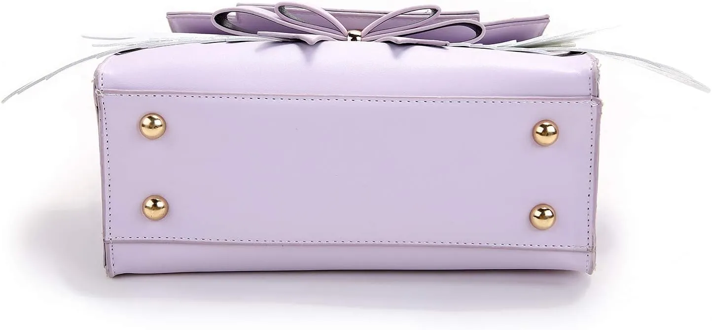 JHVYF Women's Cute Wings Bow Top Handle Cross Body Shoulder Bags Girls Kawaii Handbag