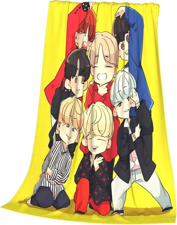 Jung Kook Blanket 50"X40" Soft and Comfortable Warm Fleece Throw Full Picture of Idol Group Blankets Yoga Blankets Beach Blanket Picnic Blankets Gift for Dorm Room Decor Sofa Bed Camping Travel