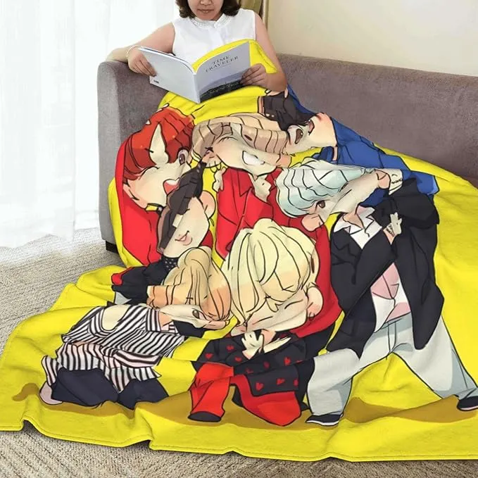 Jung Kook Blanket 50"X40" Soft and Comfortable Warm Fleece Throw Full Picture of Idol Group Blankets Yoga Blankets Beach Blanket Picnic Blankets Gift for Dorm Room Decor Sofa Bed Camping Travel