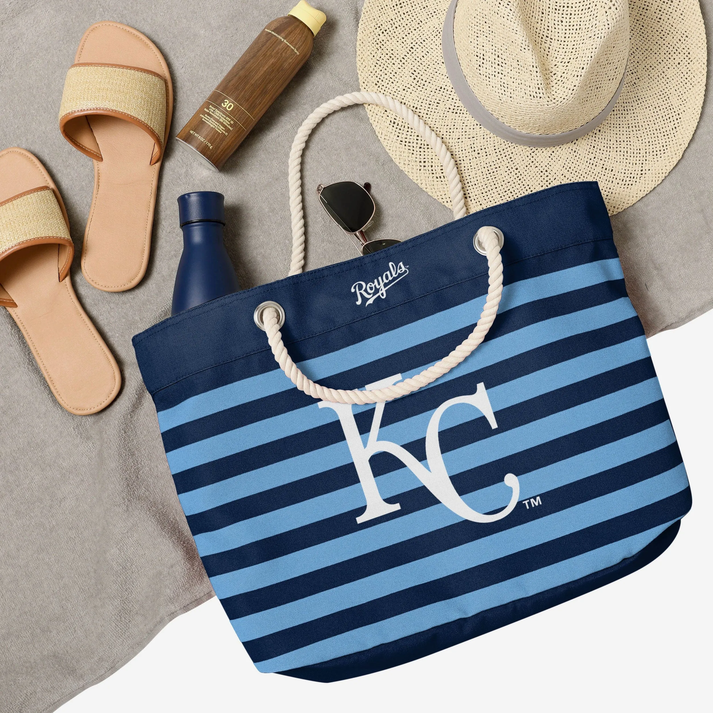 Kansas City Royals Nautical Stripe Tote Bag