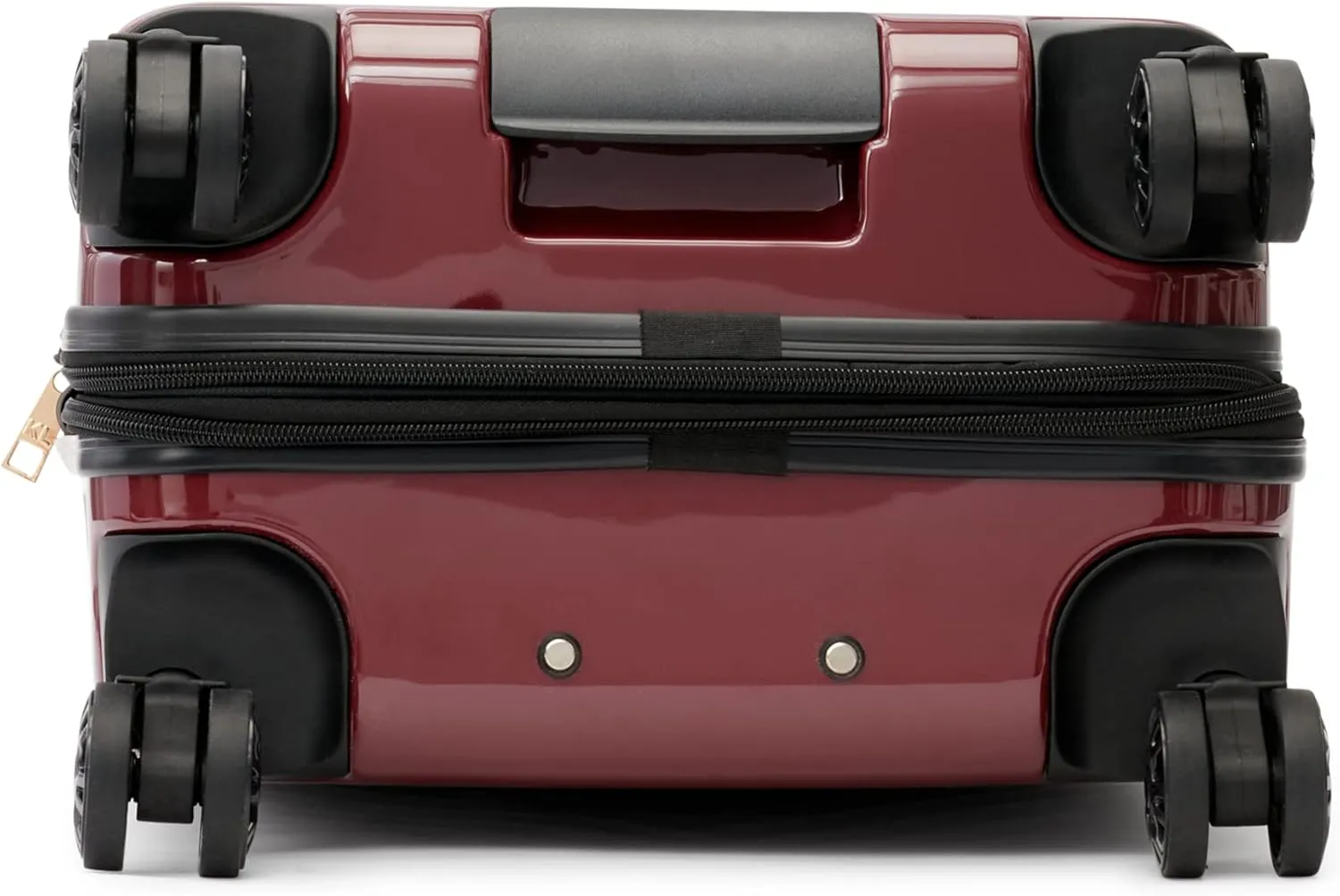 Karl Lagerfeld Paris Women's V-Stripe Upright Hardside Suitcase 20", Burgundy, One Size