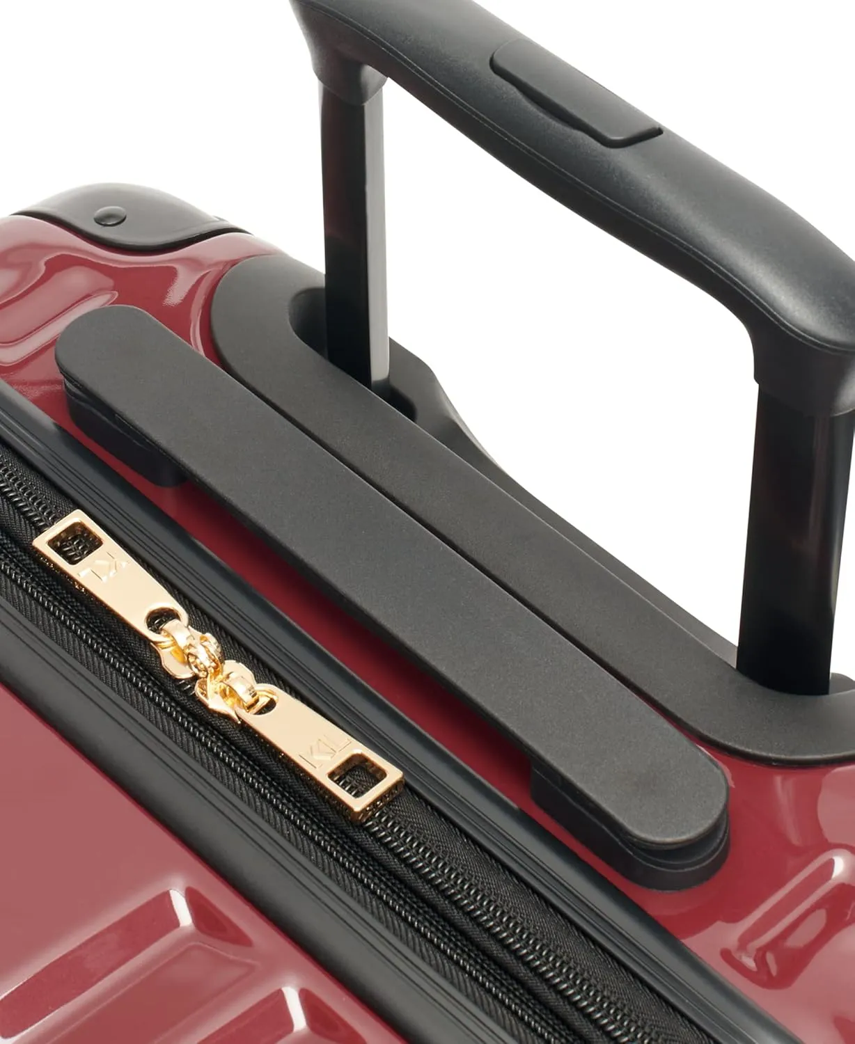 Karl Lagerfeld Paris Women's V-Stripe Upright Hardside Suitcase 20", Burgundy, One Size