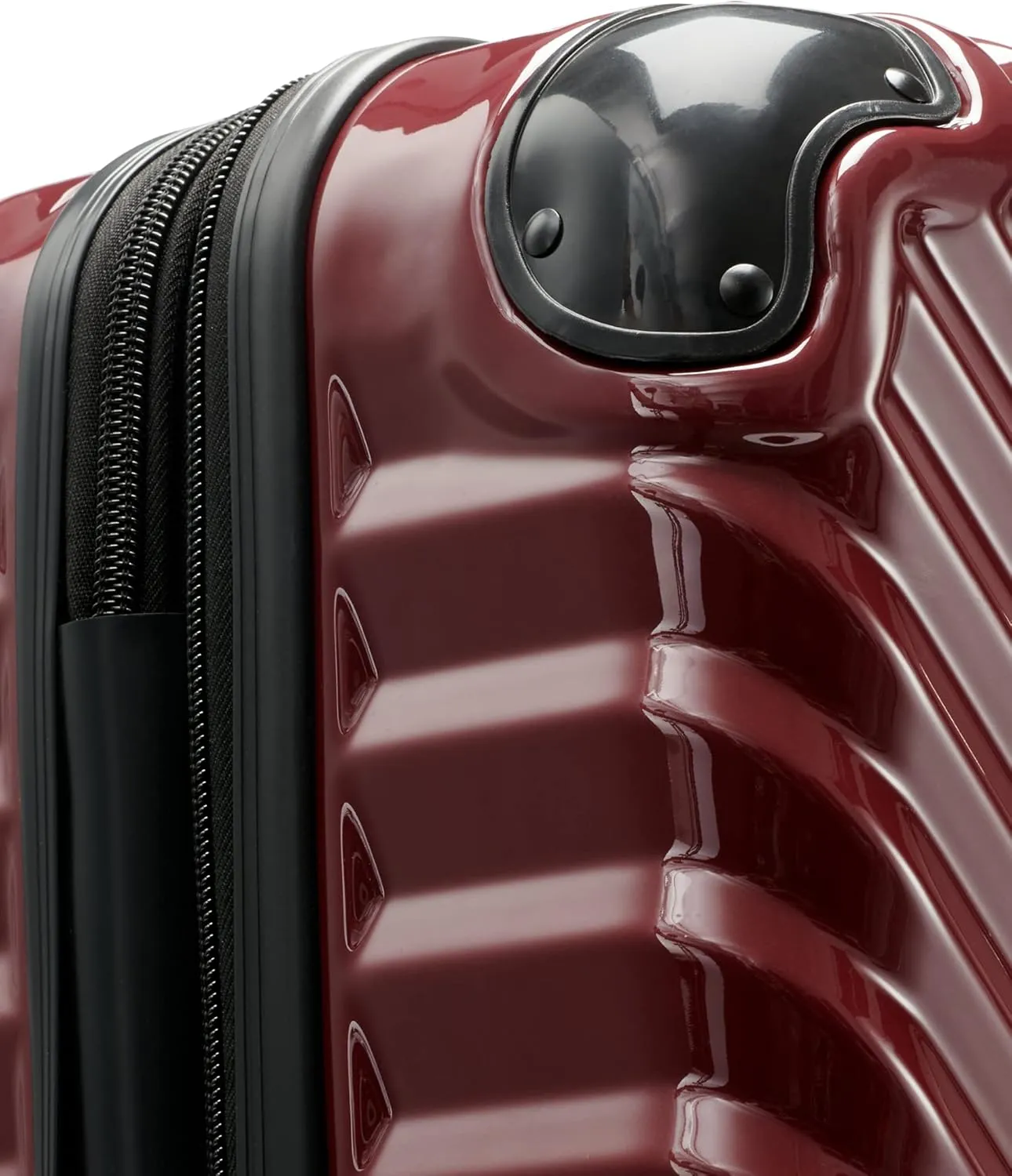Karl Lagerfeld Paris Women's V-Stripe Upright Hardside Suitcase 20", Burgundy, One Size