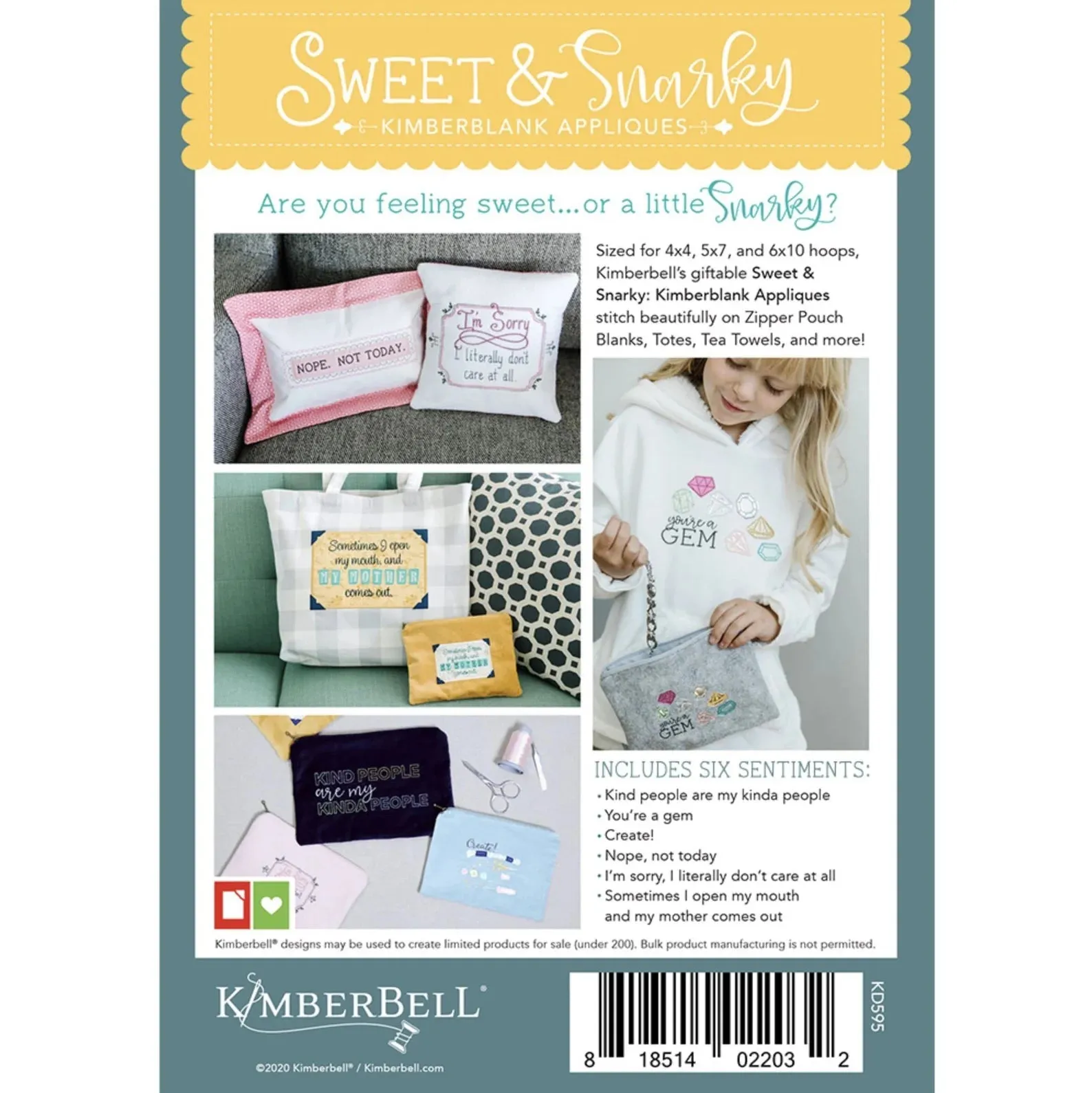 Kimberbell Sweet and Snarky: Kimberblank Appliques