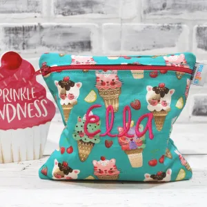 Kitty Cat Ice Cream Personalized Reusable Food Bag
