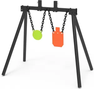 KNINE OUTDOORS AR500 Steel Target for Shooting Target Stand System Kit, 3/8" Thick 7"x 12" Silhouette Target, 3/8" Thick 6" Gong Target, Target Stand Kit