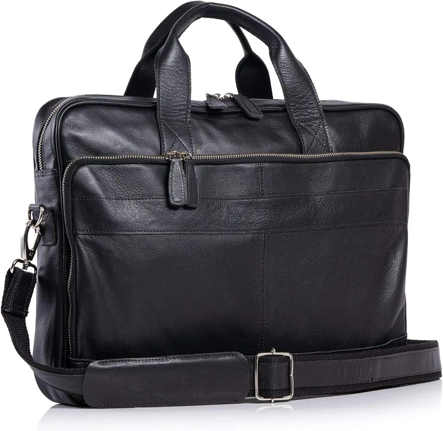 KomalC 16 Inch Leather briefcases Laptop Messenger Bags for Men and Women Best Office Satchel Bag