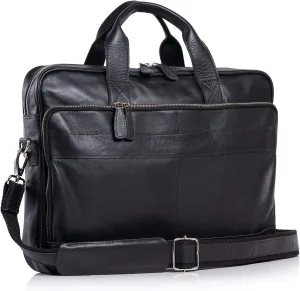 KomalC 16 Inch Leather briefcases Laptop Messenger Bags for Men and Women Best Office Satchel Bag