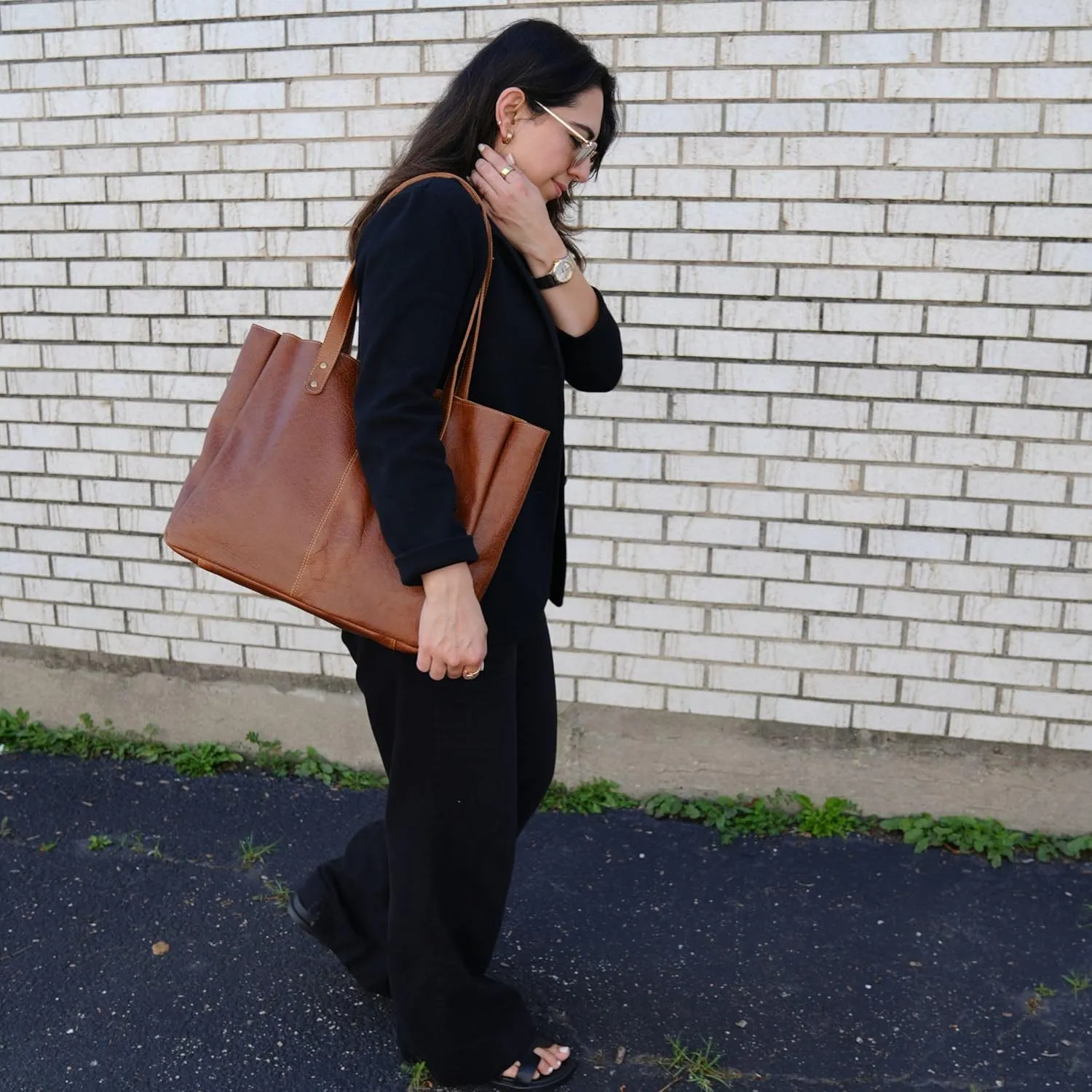 KomalC Leather Tote Bag for Women Purse Satchel Travel Bag Shopping Carry Messenger Multipurpose Handbag