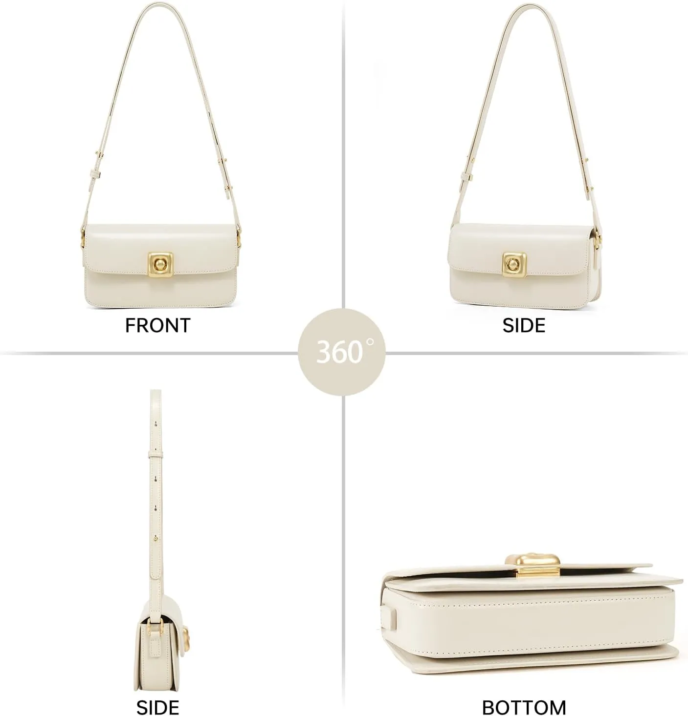 LA FESTIN Leather Crossbody Bags for Women, Designer Adjustable Strap Shoulder Bag