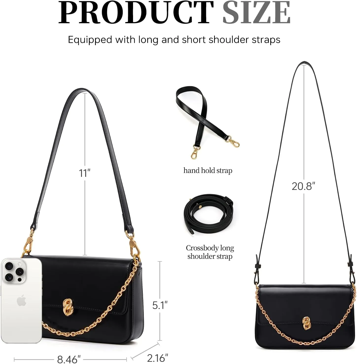 LA FESTIN Small Leather Shoulder Bag for Women: Designer Crossbody Handbag Satchels Purse with Strap - Trend Chasers