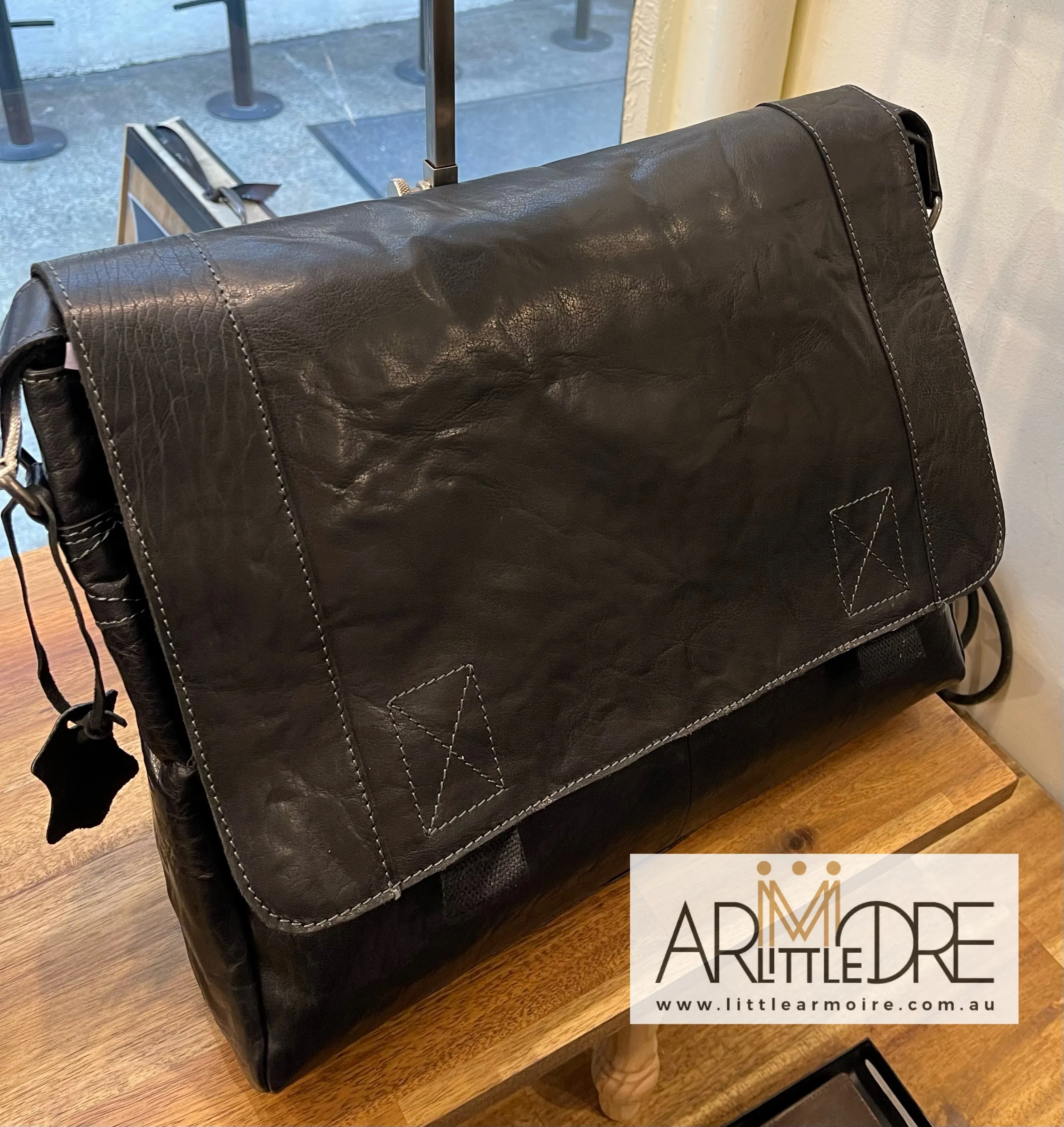 LA2037 Men's Leather Satchel Laptop Bag