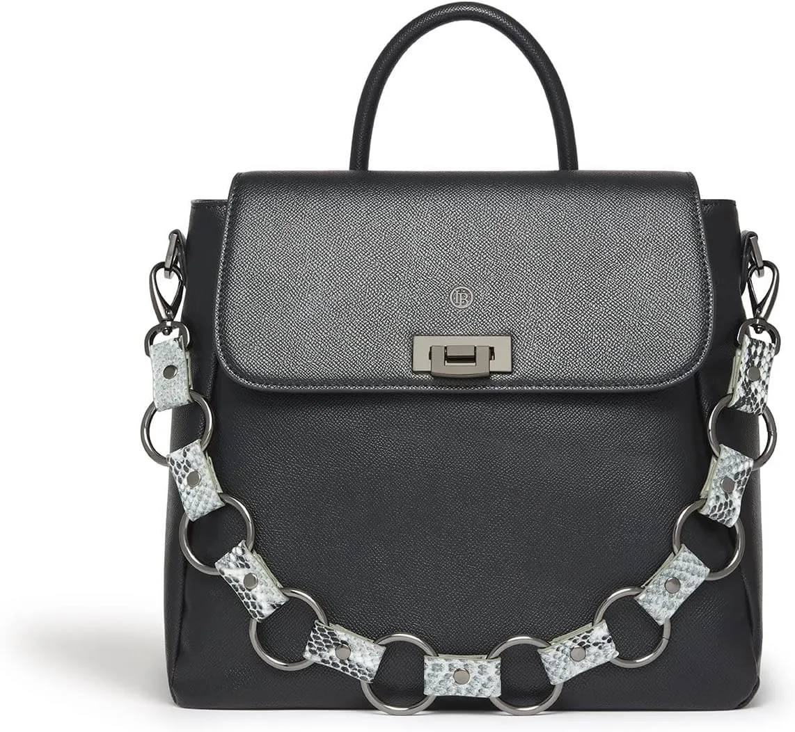 Labante London 'Zuri' Faux leather Black Backpack for Women | Peta Approved Vegan and Sustainable Biodegradable