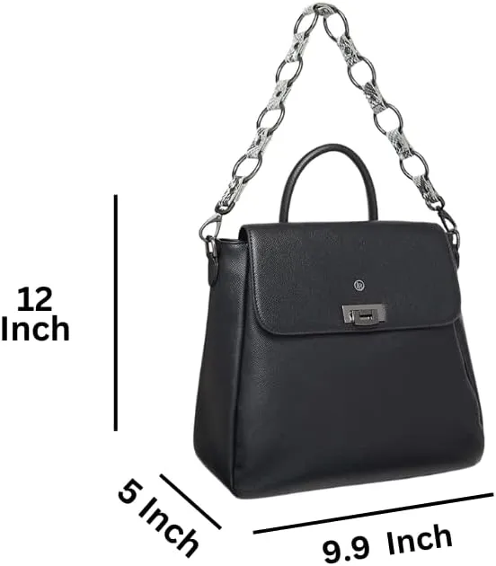 Labante London 'Zuri' Faux leather Black Backpack for Women | Peta Approved Vegan and Sustainable Biodegradable