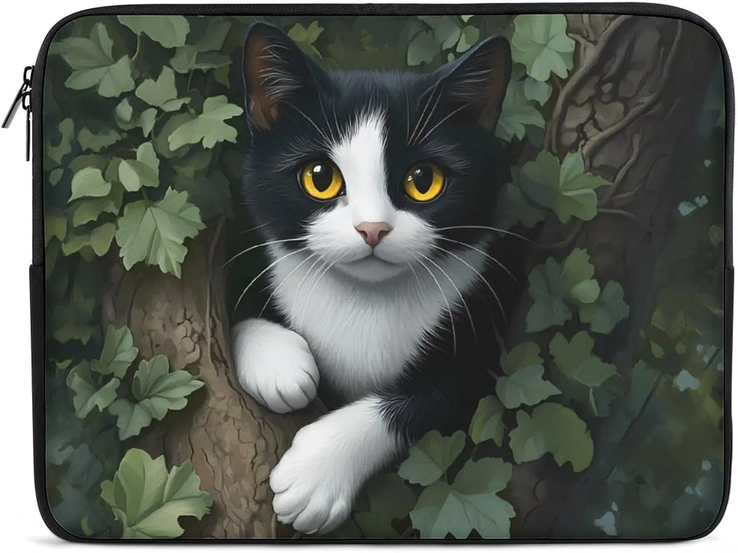 Lack And White Cat Laptop Sleeve Laptop Bag Computer Sleeve Tablet Briefcase Carrying Bag Protective Case Bag