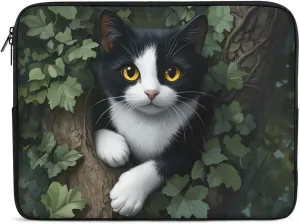 Lack And White Cat Laptop Sleeve Laptop Bag Computer Sleeve Tablet Briefcase Carrying Bag Protective Case Bag