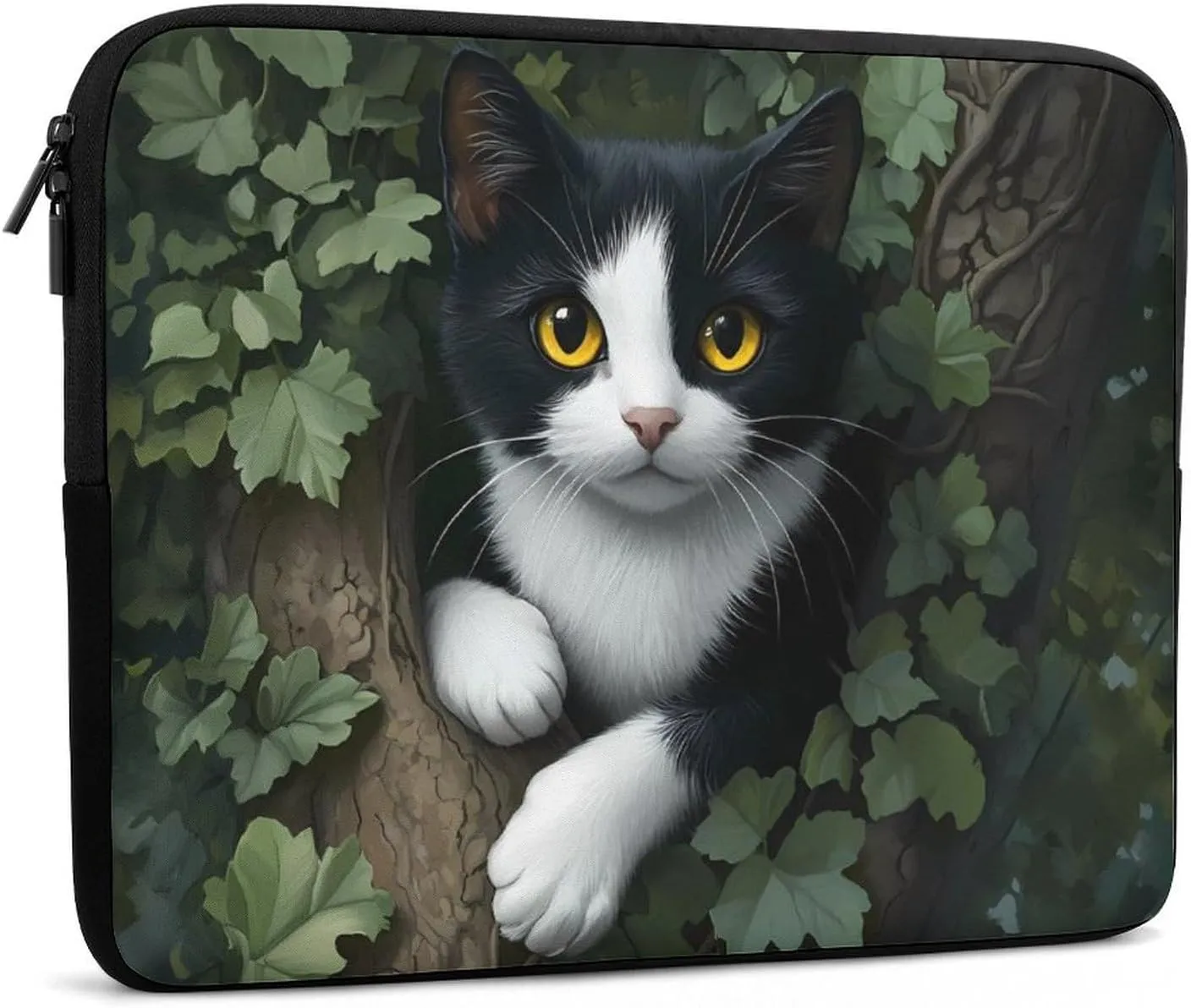 Lack And White Cat Laptop Sleeve Laptop Bag Computer Sleeve Tablet Briefcase Carrying Bag Protective Case Bag