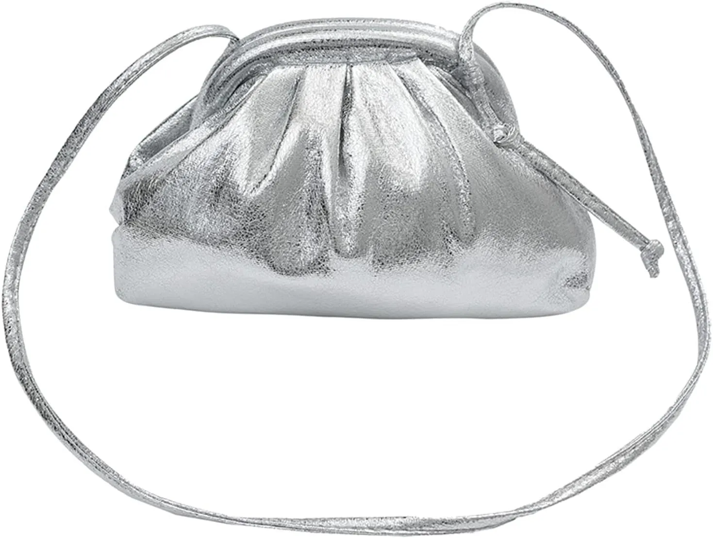 Ladies Crossbody Bag Clutch Clutch Clutch Clutches Large Capacity Pleated Bag Single Shoulder (Silver, One Size)