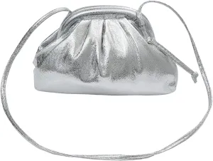 Ladies Crossbody Bag Clutch Clutch Clutch Clutches Large Capacity Pleated Bag Single Shoulder (Silver, One Size)