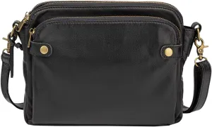 Ladies Fashion Leather Functional Adjustable Shoulder Single Shoulder Messenger Bag Mens Shoulder Bags (Black, One Size)