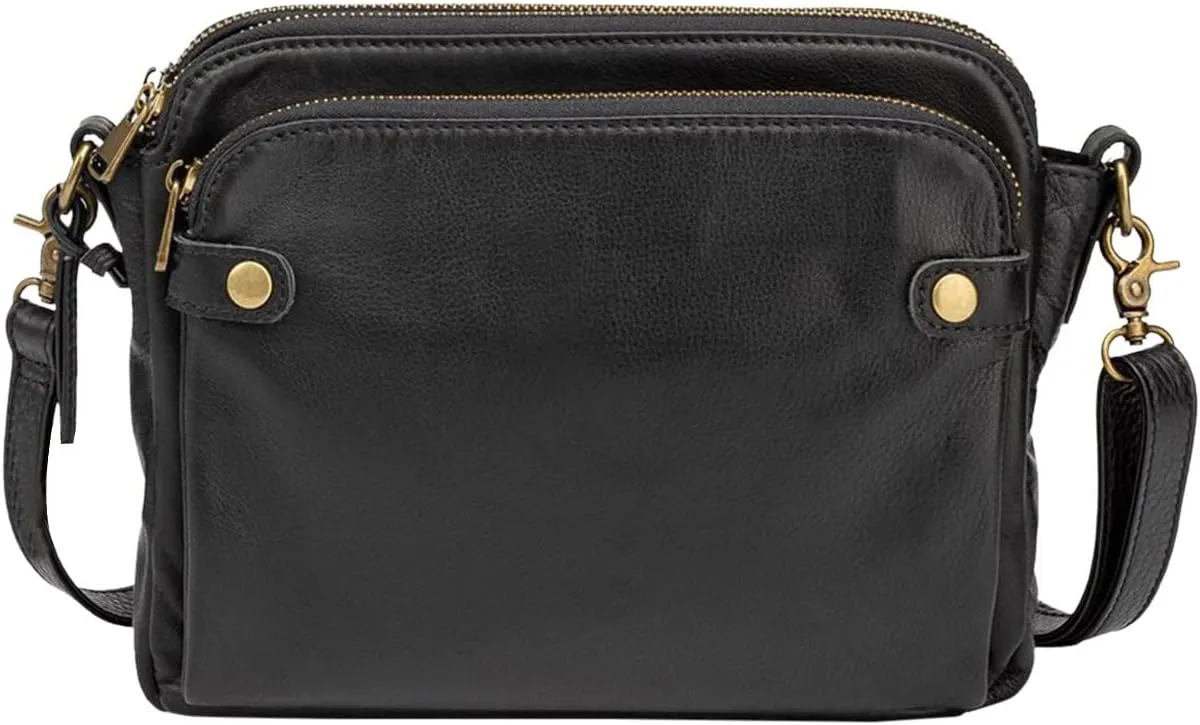 Ladies Fashion Leather Functional Adjustable Shoulder Single Shoulder Messenger Bag Mens Shoulder Bags (Black, One Size)