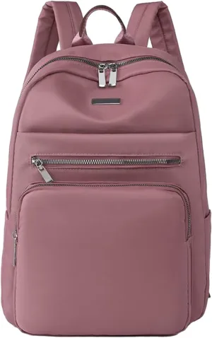 Ladies Large Capacity Lightweight Backpack Casual Fashion Soft Leather Outdoor Season Backpack with Charging (One Size)