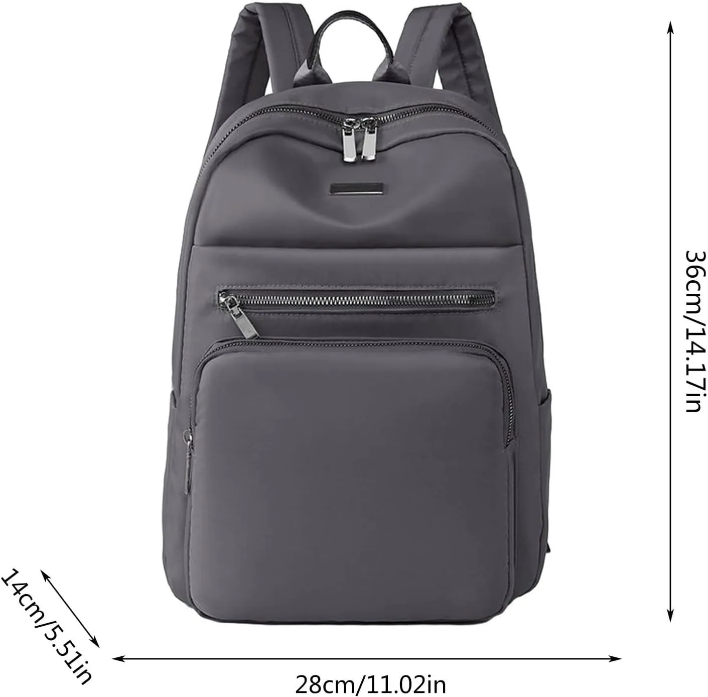 Ladies Large Capacity Lightweight Backpack Casual Fashion Soft Leather Outdoor Season Backpack with (Grey, One Size)