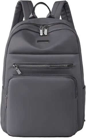Ladies Large Capacity Lightweight Backpack Casual Fashion Soft Leather Outdoor Season Backpack with (Grey, One Size)