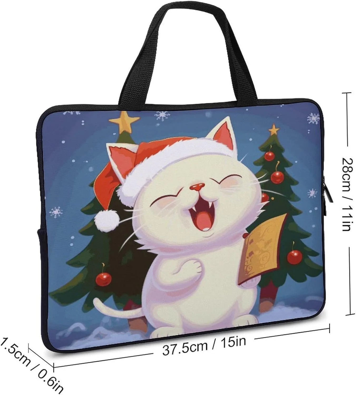 Laptop Bag Ultrathin Cute Sing Christmas Carols Printing Laptop Carrying Case Portability Messenger Bags For Work Travel