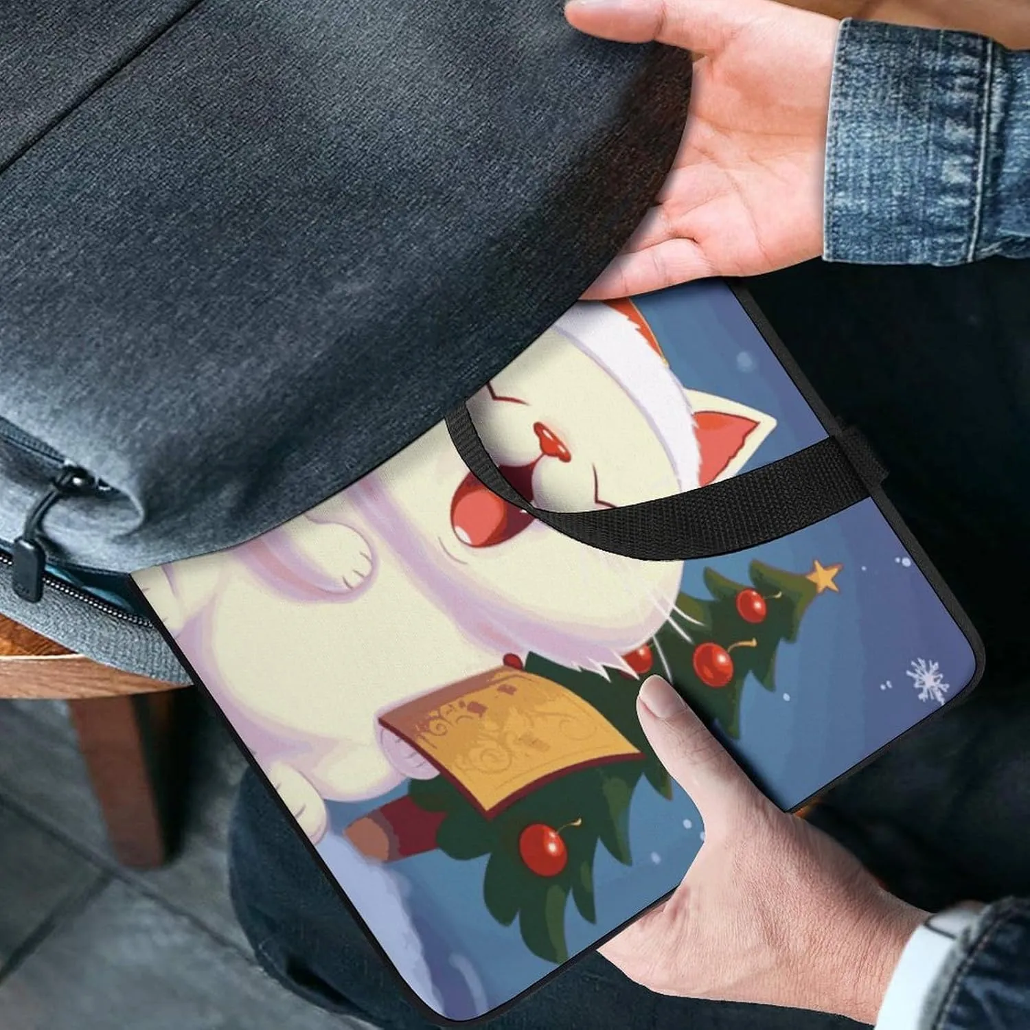Laptop Bag Ultrathin Cute Sing Christmas Carols Printing Laptop Carrying Case Portability Messenger Bags For Work Travel