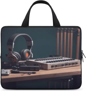 Laptop Bag Ultrathin Recorder with Headphones Printing Laptop Carrying Case Portability Messenger Bags For Work Travel
