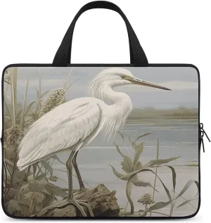 Laptop Bag Ultrathin Swamp Egret Printing Laptop Carrying Case Portability Messenger Bags For Work Travel