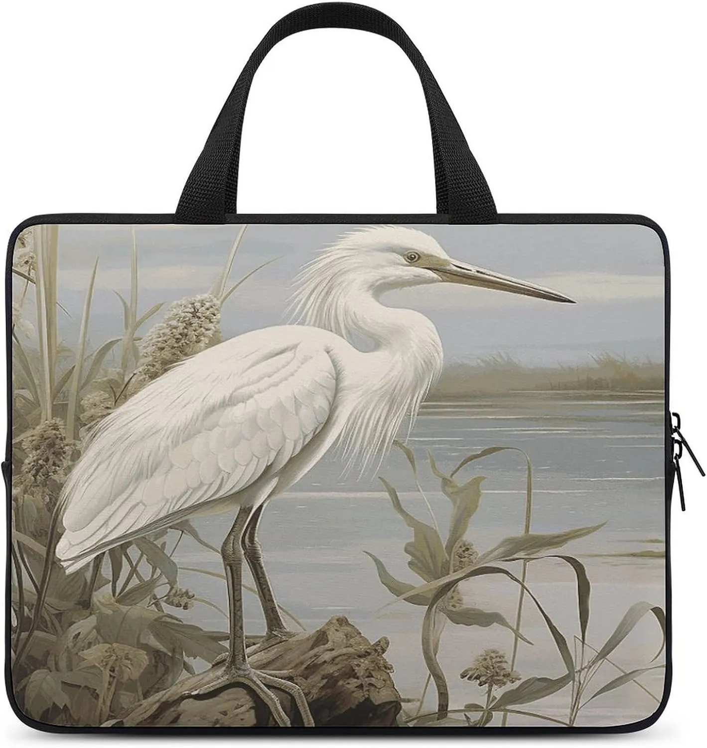 Laptop Bag Ultrathin Swamp Egret Printing Laptop Carrying Case Portability Messenger Bags For Work Travel