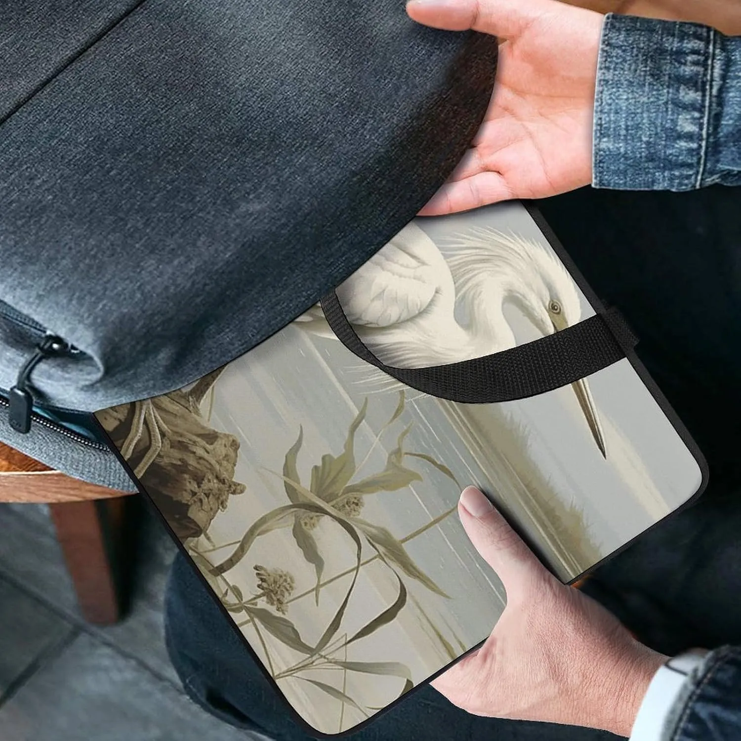 Laptop Bag Ultrathin Swamp Egret Printing Laptop Carrying Case Portability Messenger Bags For Work Travel