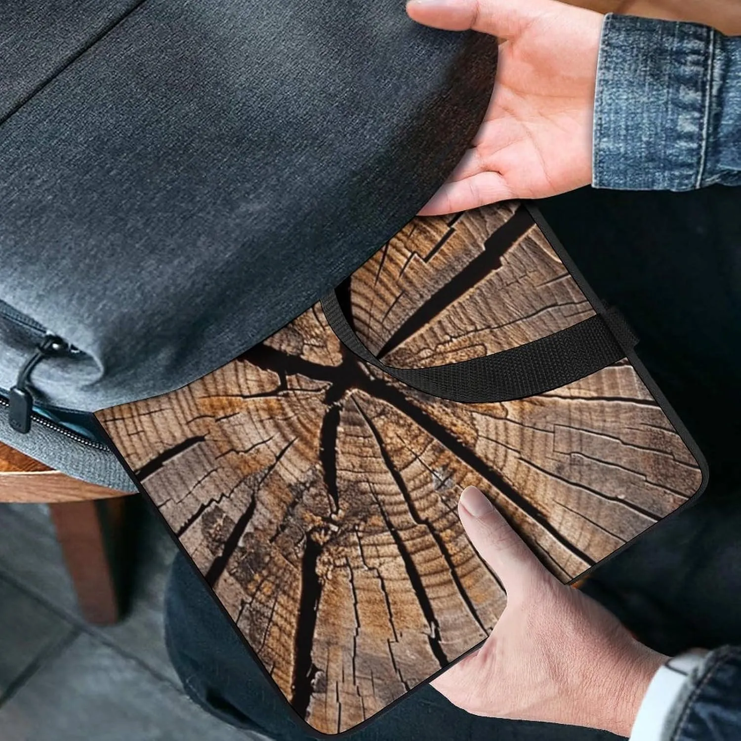Laptop Bag Ultrathin Tree Stump Wood Grain Printing Laptop Carrying Case Portability Messenger Bags For Work Travel