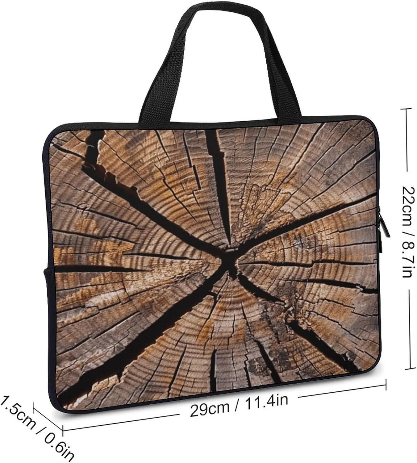 Laptop Bag Ultrathin Tree Stump Wood Grain Printing Laptop Carrying Case Portability Messenger Bags For Work Travel