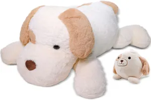Large 6 lbs Cream Luxury Weighted Dog - 27 inch Weighted Plush - Large Weighted Stuffed Animals - Weighted Plushies for Adults, Kids, Boys and Girls