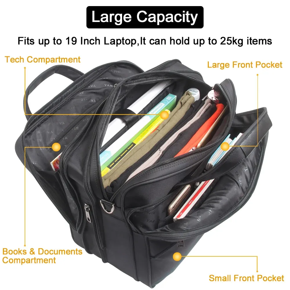 Large Briefcases For Men Canvas Tote Bag 15.6 Inch 17 Inch 19 Inch Laptop Case Work Bags Office Messenger Bag