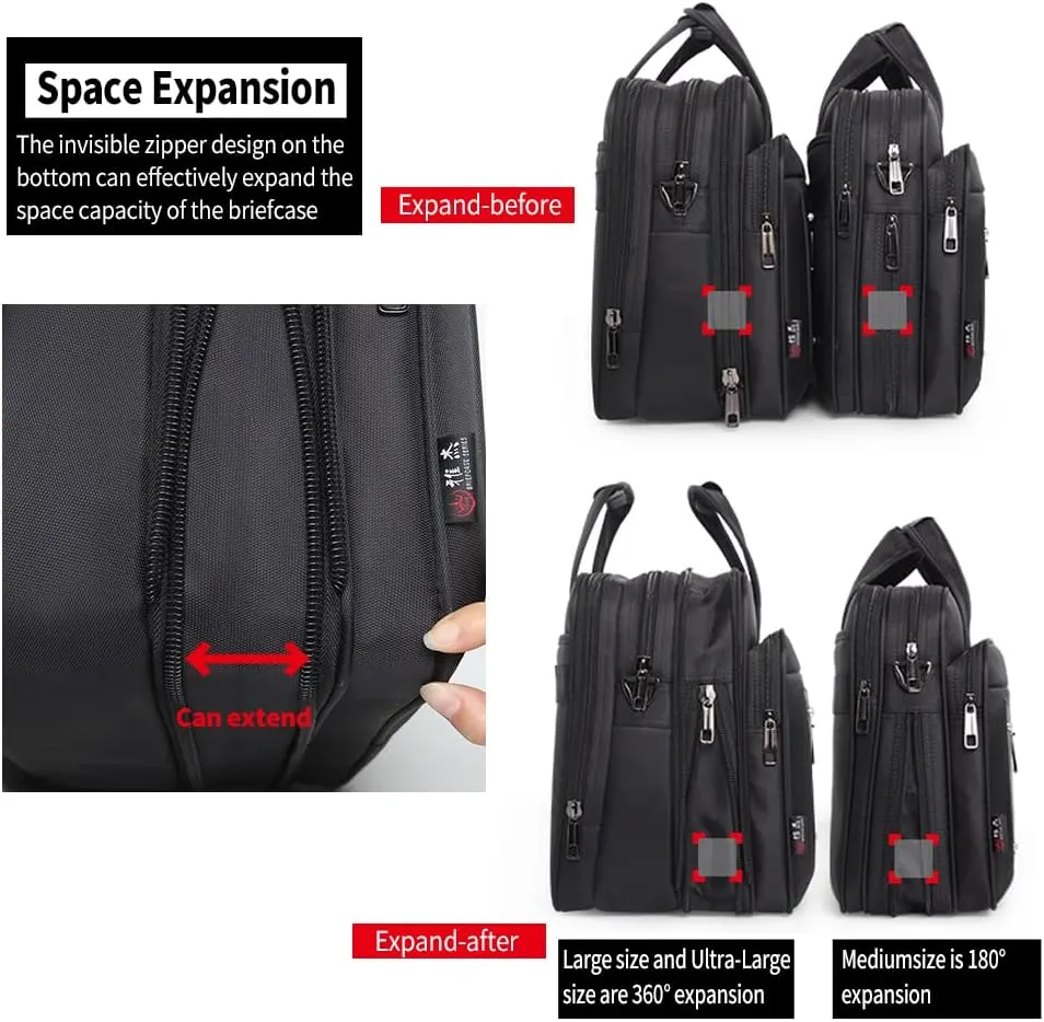 Large Briefcases For Men Canvas Tote Bag 15.6 Inch 17 Inch 19 Inch Laptop Case Work Bags Office Messenger Bag
