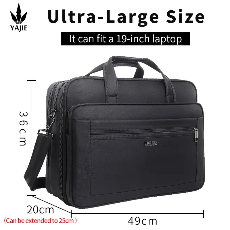 Large Briefcases For Men Canvas Tote Bag 15.6 Inch 17 Inch 19 Inch Laptop Case Work Bags Office Messenger Bag