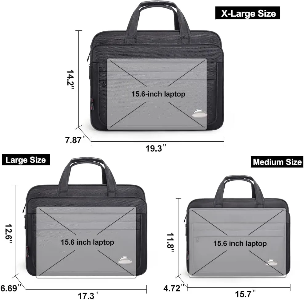 Large Briefcases For Men Canvas Tote Bag 15.6 Inch 17 Inch 19 Inch Laptop Case Work Bags Office Messenger Bag