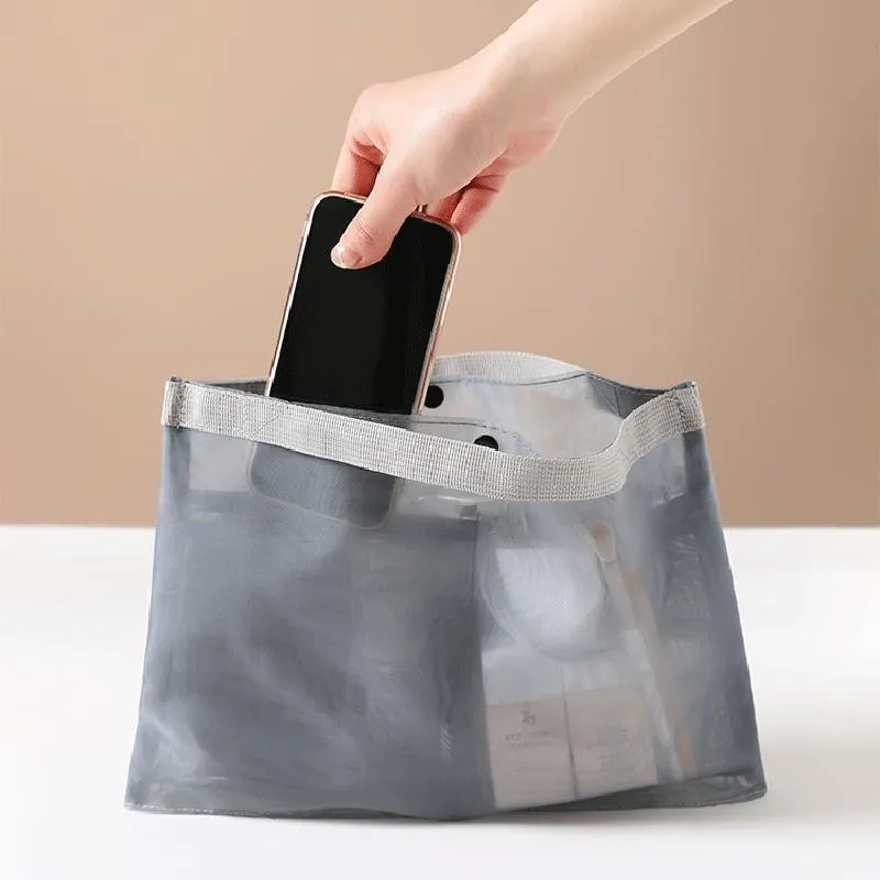 Large Capacity Mesh Storage Handbag 1PC 2Sizes 3Colours PVC