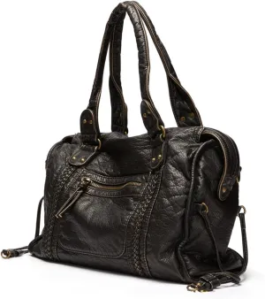 Large Capacity Women Handbag Soft Pu Leather Tote Bag Washed Leather Shoulder Crossbody Bags