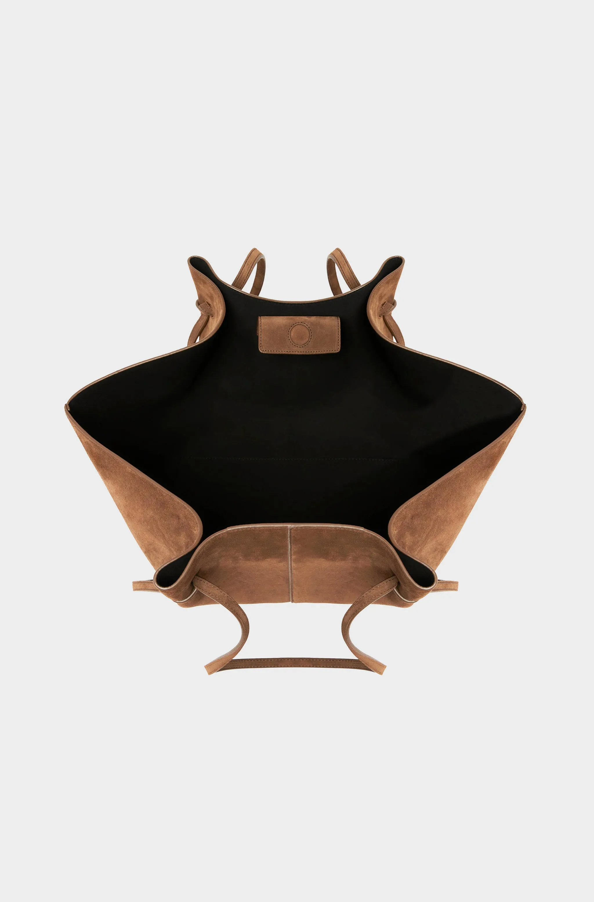 Large Mochi Cognac Suede Handbag