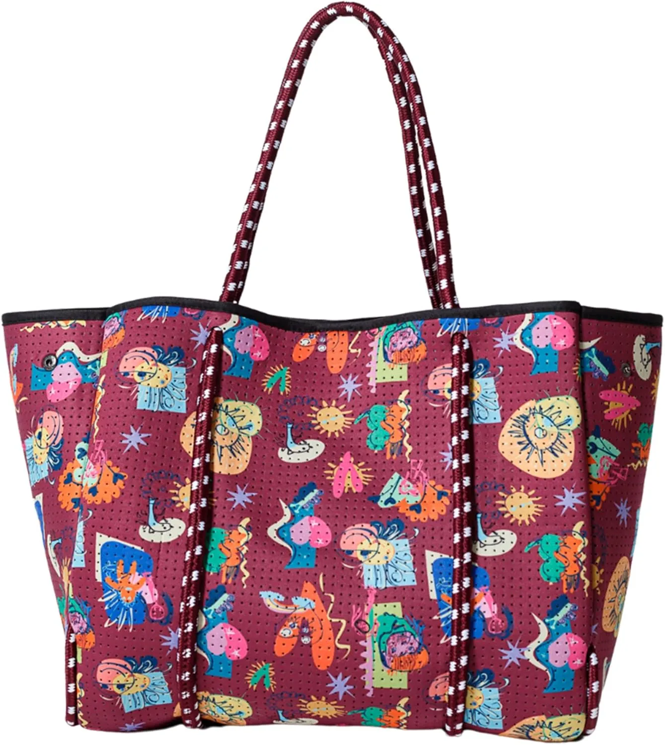 Large Neoprene Tote Bag for Women - Printed Everyday Designer Handbag