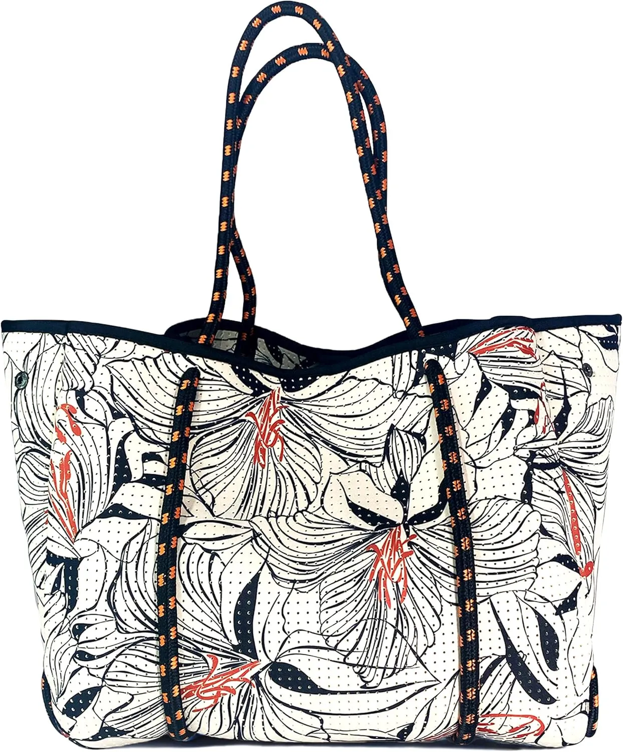 Large Neoprene Tote Bag for Women - Printed Everyday Designer Handbag