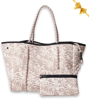 Large Neoprene Tote Bag for Women - Printed Everyday Designer Handbag