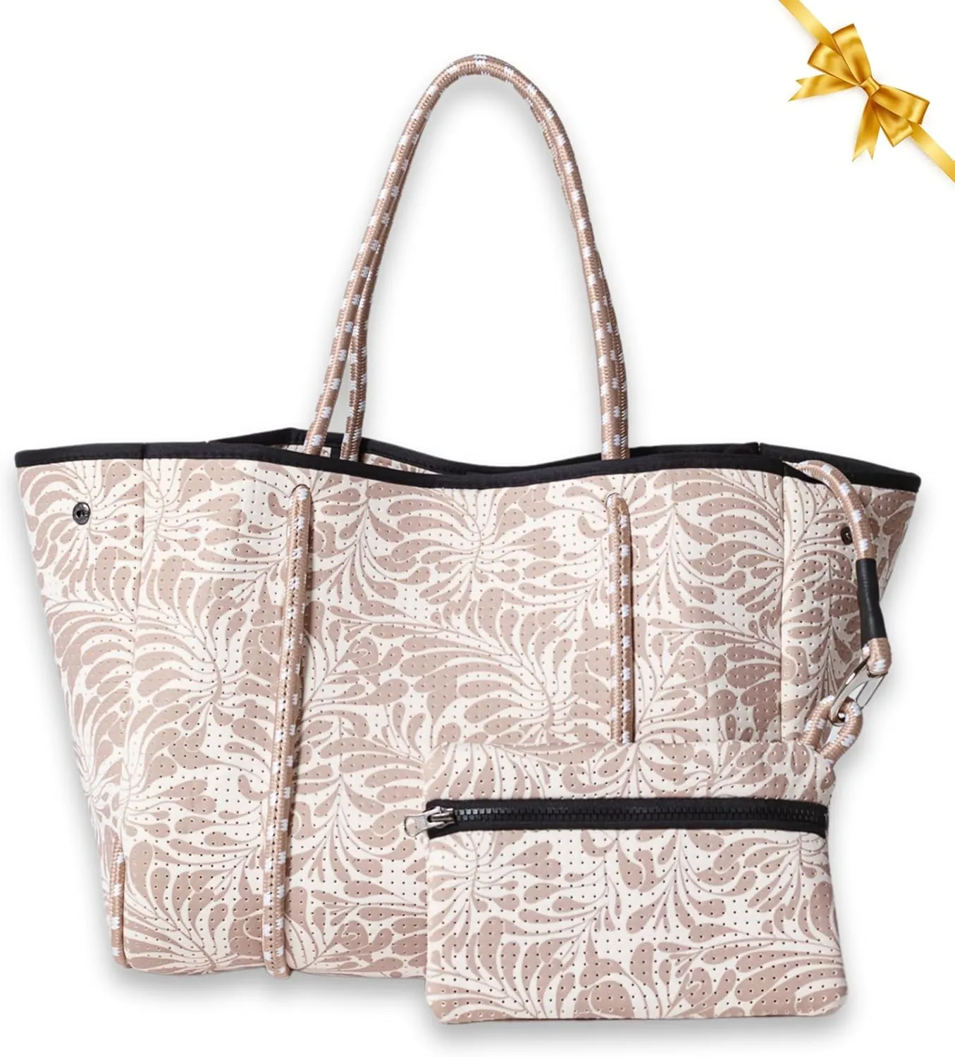 Large Neoprene Tote Bag for Women - Printed Everyday Designer Handbag